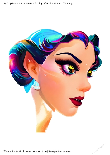 A4 AI Beautiful Fantasy 1940s style lady