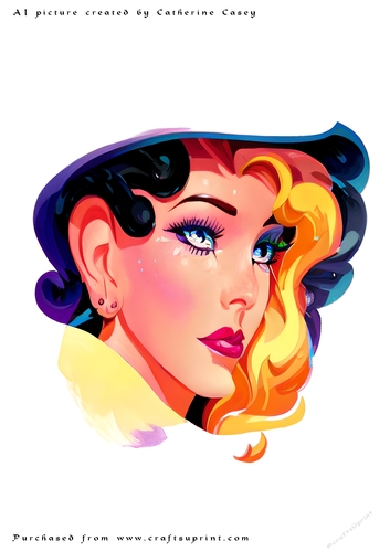 A4 AI Beautiful Fantasy 1940s style lady