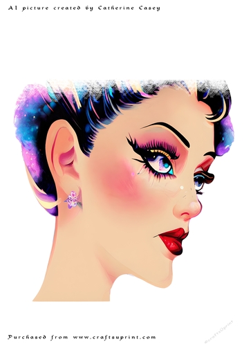 A4 AI Beautiful Fantasy 1940s style lady