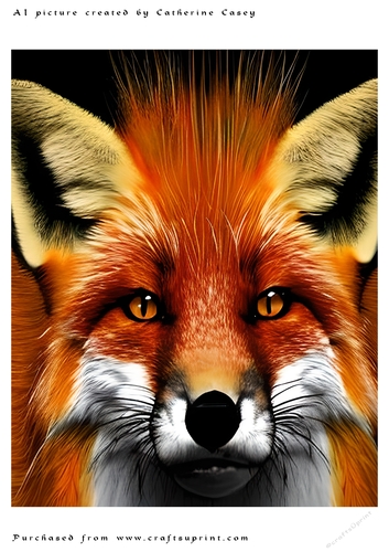 A4 AI Beautiful picture of a fox