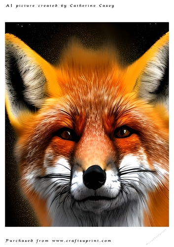 A4 AI Beautiful picture of a fox