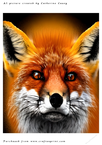 A4 AI Beautiful picture of a fox