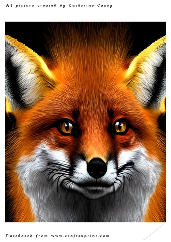A4 AI Beautiful picture of a fox