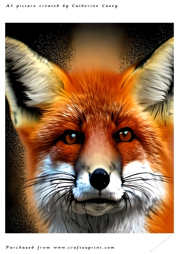 A4 AI Beautiful picture of a fox
