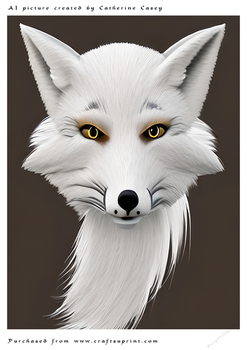AI (Artificial Intelligence) A4 Beautiful Fantasy Picture of an Arctic Fox