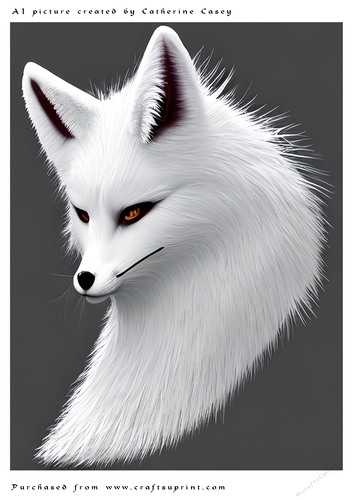 AI (Artificial Intelligence) A4 Beautiful Fantasy Picture of an Arctic Fox