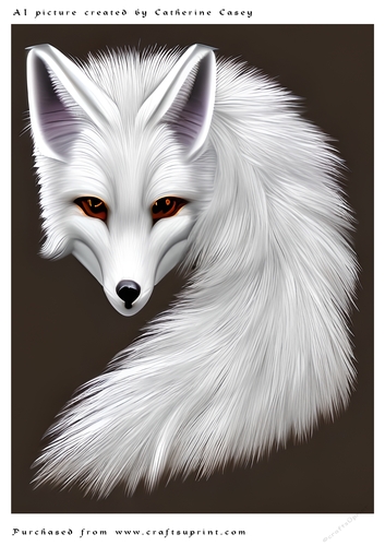 AI (Artificial Intelligence) A4 Beautiful Fantasy Picture of an Arctic Fox