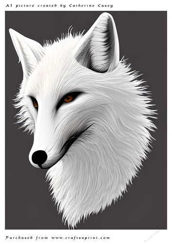 AI (Artificial Intelligence) A4 Beautiful Fantasy Picture of an Arctic Fox