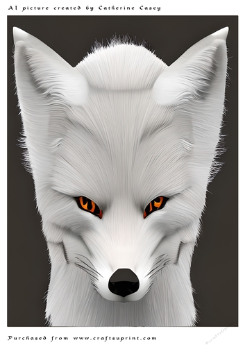 AI (Artificial Intelligence) A4 Beautiful Fantasy Picture of an Arctic Fox