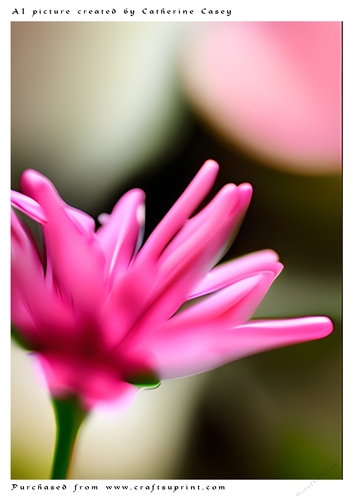 AI (Artificial Intelligence) A4 Beautiful Fantasy Picture of a single Pink Flower