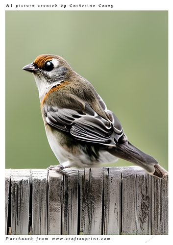 AI (Artificial Intelligence) A4 Beautiful Fantasy Picture of a small bird