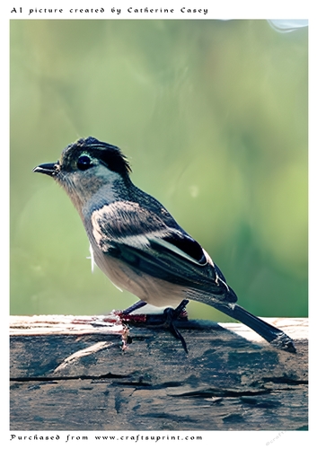 AI (Artificial Intelligence) A4 Beautiful Fantasy Picture of a small bird