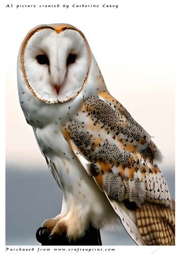 AI (Artificial Intelligence) A4 Beautiful Fantasy Picture of a Beautiful Owl