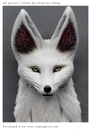AI (Artificial Intelligence) A4 Beautiful Fantasy Picture of a Beautiful Arctic Fox
