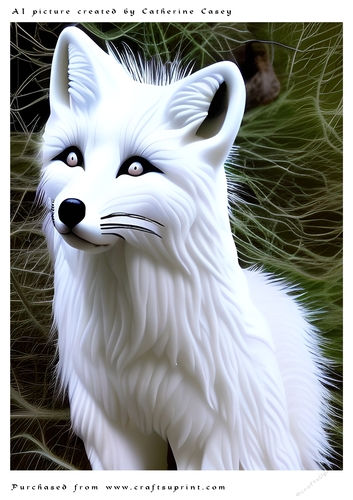 AI (Artificial Intelligence) A4 Beautiful Fantasy Picture of a Beautiful Arctic Fox