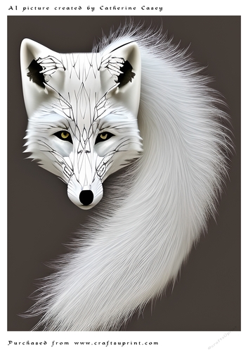 AI (Artificial Intelligence) A4 Beautiful Fantasy Picture of a Beautiful Arctic Fox