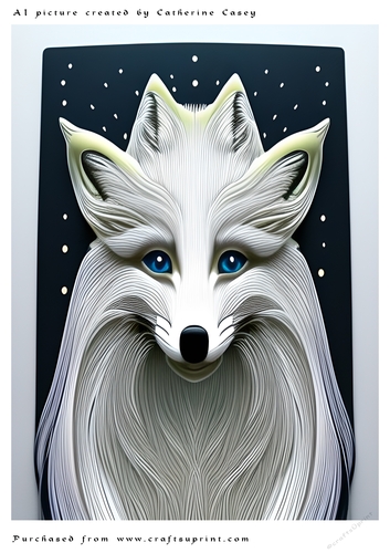 AI (Artificial Intelligence) A4 Beautiful Fantasy Picture of a Beautiful Arctic Fox