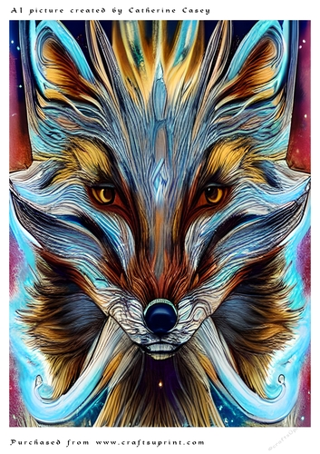 AI (Artificial Intelligence) A4 Beautiful Fantasy Picture of a Beautiful Arctic Fox