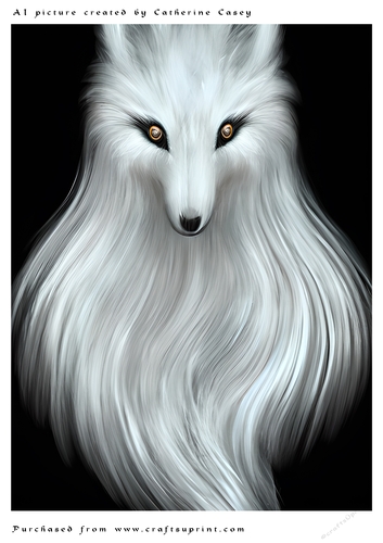AI (Artificial Intelligence) A4 Beautiful Fantasy Picture of a Beautiful Arctic Fox