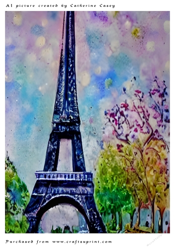 AI (Artificial Intelligence) A4 Beautiful Fantasy Picture of a Paris Building
