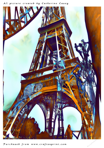 AI (Artificial Intelligence) A4 Beautiful Fantasy Picture of a Paris Building