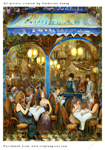AI (Artificial Intelligence) A4 Beautiful Fantasy Picture of a Paris Shop Front