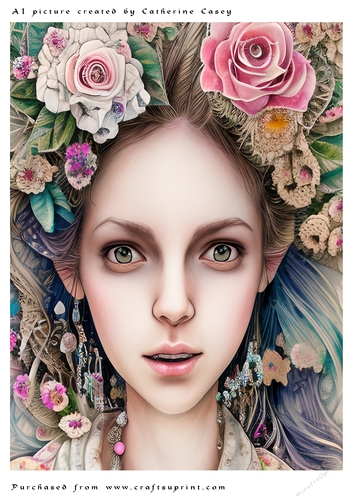 AI (Artificial Intelligence) A4 Beautiful Fantasy Picture of a Stunning Lady