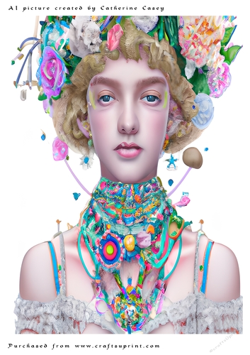AI (Artificial Intelligence) A4 Beautiful Fantasy Picture of a Stunning Lady