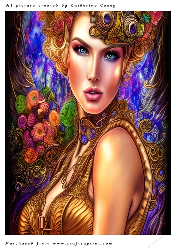 AI (Artificial Intelligence) A4 Beautiful Fantasy Picture of a Stunning Lady