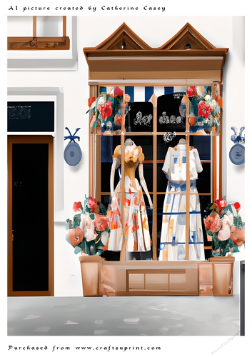 AI (Artificial Intelligence) A4 Beautiful Fantasy Picture of a Shop Front