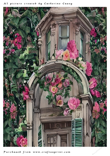 AI (Artificial Intelligence) A4 Beautiful Fantasy Picture of a Shop Front