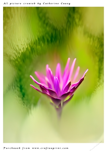 AI (Artificial Intelligence) A4 Beautiful Fantasy Picture of a single Pink Flower