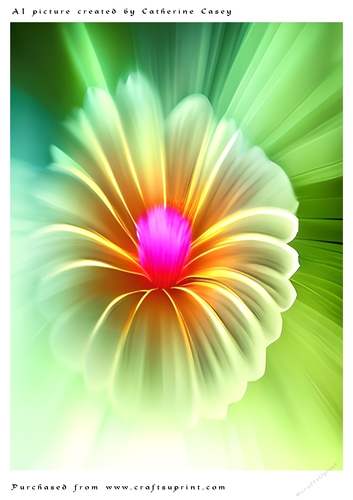 AI (Artificial Intelligence) A4 Beautiful Fantasy Picture of a single Pink Flower