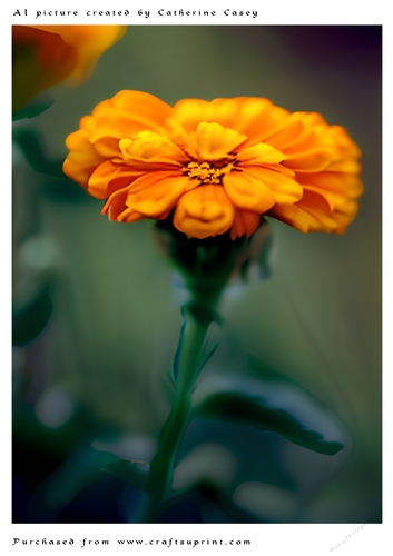 AI (Artificial Intelligence) A4 Beautiful Fantasy Picture of Orange Daisies