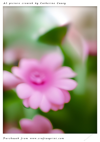 AI (Artificial Intelligence) A4 Beautiful Fantasy Picture of Pink Daisies