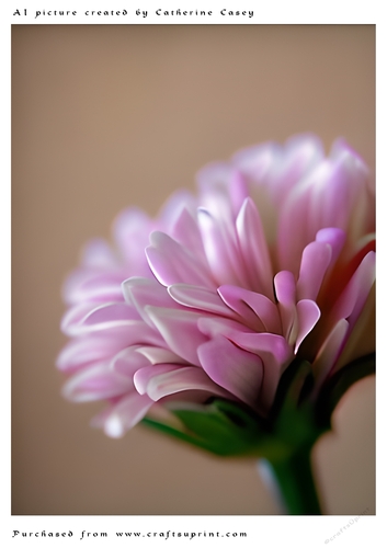 AI (Artificial Intelligence) A4 Beautiful Fantasy Picture of Pink Daisies