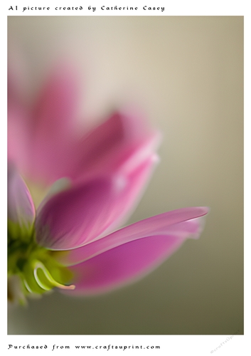 AI (Artificial Intelligence) A4 Beautiful Fantasy Picture of Pink Daisies