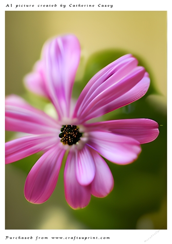 AI (Artificial Intelligence) A4 Beautiful Fantasy Picture of Pink Daisies