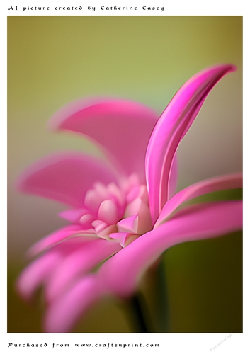 AI (Artificial Intelligence) A4 Beautiful Fantasy Picture of Pink Daisies