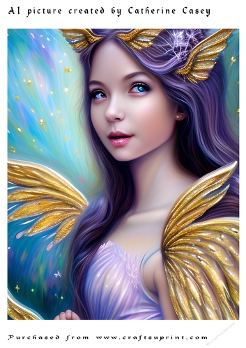 AI (Artificial Intelligence) A4 Beautiful Fantasy Picture of Stunning Angels