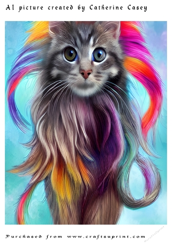 AI (Artificial Intelligence) A4 Beautiful Fantasy Picture of Stunning Fantasy Cats