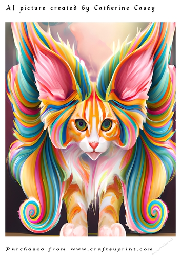 AI (Artificial Intelligence) A4 Beautiful Fantasy Picture of Stunning Fantasy Cats