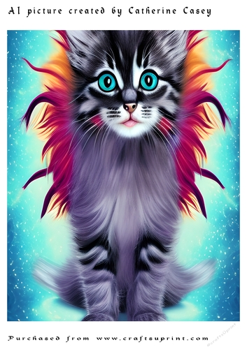 AI (Artificial Intelligence) A4 Beautiful Fantasy Picture of Stunning Fantasy Cats