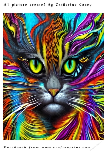 AI (Artificial Intelligence) A4 Beautiful Fantasy Picture of Stunning Fantasy Cats
