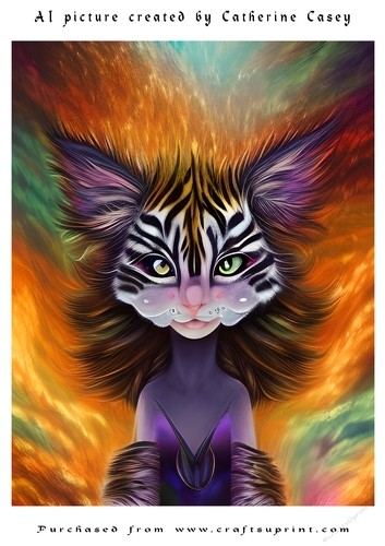 AI (Artificial Intelligence) A4 Beautiful Fantasy Picture of Stunning Fantasy Cats