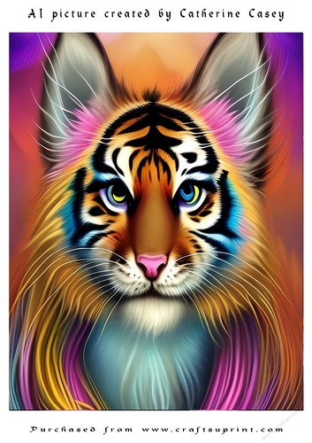 AI (Artificial Intelligence) A4 Beautiful Fantasy Picture of Stunning Fantasy Cats