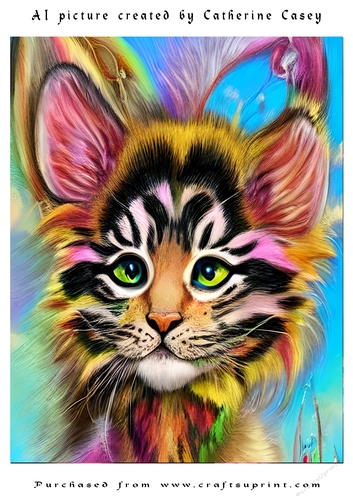 AI (Artificial Intelligence) A4 Beautiful Fantasy Picture of Stunning Fantasy Cats