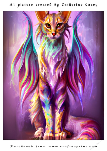 AI (Artificial Intelligence) A4 Beautiful Fantasy Picture of Stunning Fantasy Cats