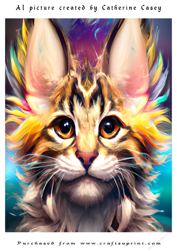 AI (Artificial Intelligence) A4 Beautiful Fantasy Picture of Stunning Fantasy Cats