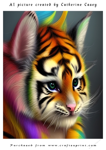 AI (Artificial Intelligence) A4 Beautiful Fantasy Picture of Stunning Fantasy Cats